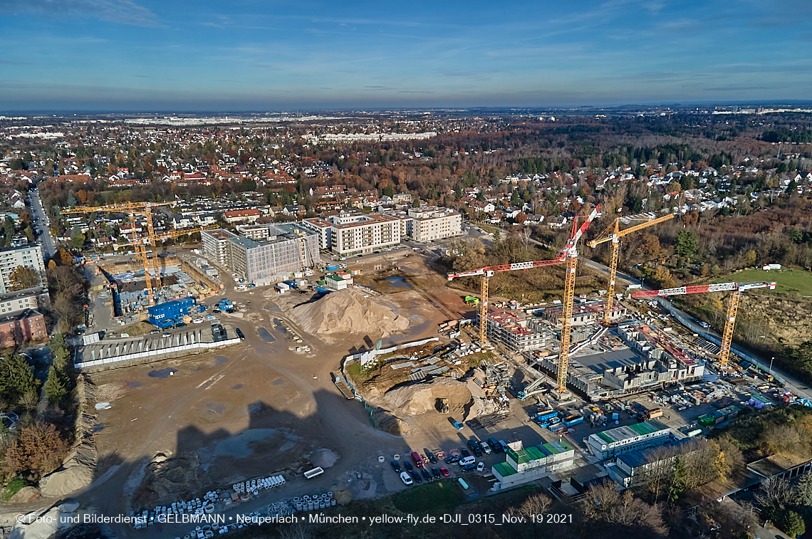 19.11.2021 - Luftbilder von der Baustelle Alexisquartier und Pandion Verde in Neuperlach 19.11.2021 - Luftbilder von der Baustelle Alexisquartier und Pandion Verde in Neuperlach